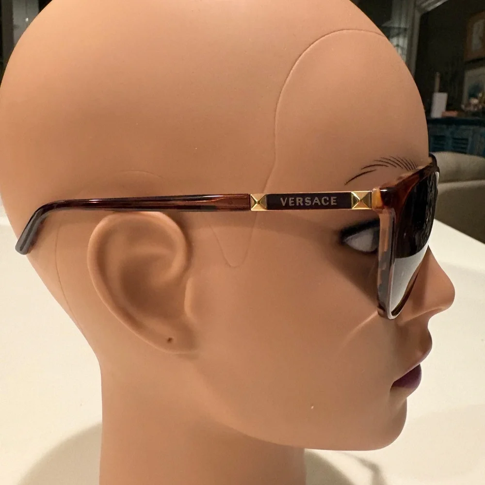 Versace Tortoise Shell Sunglasses with Gold Details, NWT